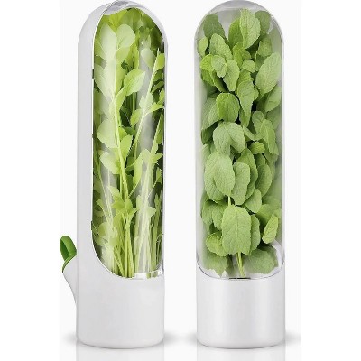 LunaLulinlk 2 Pack Herb Saver for Refrigerator, Fresh Herb Keeper, Herb Saver Pod Containers, Keeps Vegetables Fresh for 2-3 Week