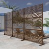 Wooakway 72"H 47"W Outdoor Metal Garden Trellis Privacy Screen Lattice Panel Indoor Room Divider - 3 of 4