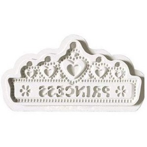 O'Creme  Princess Tiara Banner Silicone Fondant Mold - 5" x 2" - White - 1 of 2