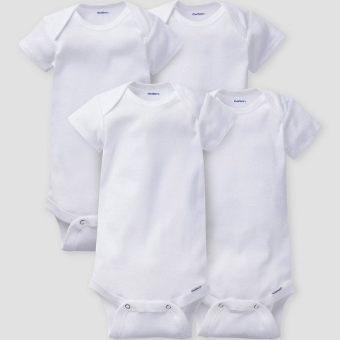 Kietelen Rook Dat Gerber Baby 4pk Short Sleeve Onesies - White : Target