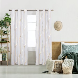 Deconovo Gold Wave 52 Width Curtain (2 Panel) - 1 of 4