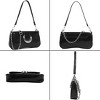 Multi-Ways Moon Purse 90s Y2k Crossbody Crescent Handbag Double Straps Satchel Shoulder bag - 4 of 4