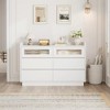 Modern 6-Drawer Dresser with Built-in LED Lights, 47" Wide. White Wood Storage Chest for Bedroom, Living Room, or Entryway Organization. - 2 of 4