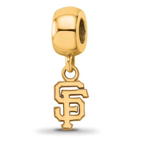 Black Bow Jewelry 14k Yellow Gold Plated Sterling Silver San Francisco Giants MLB Bracelet Bead Charm - image 1 of 4