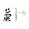 Disney The Nightmare Before Christmas Sterling Silver Jack and Sally Mismatched Stud Earrings - 4 of 4