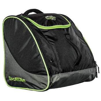 Sportube Freerider Outdoor 70 Liter Ski Boot Helmet & Gear Backpack Bag w/ Storage Pocket, Padded Back and Straps, Airline Compliant, Green/Black
