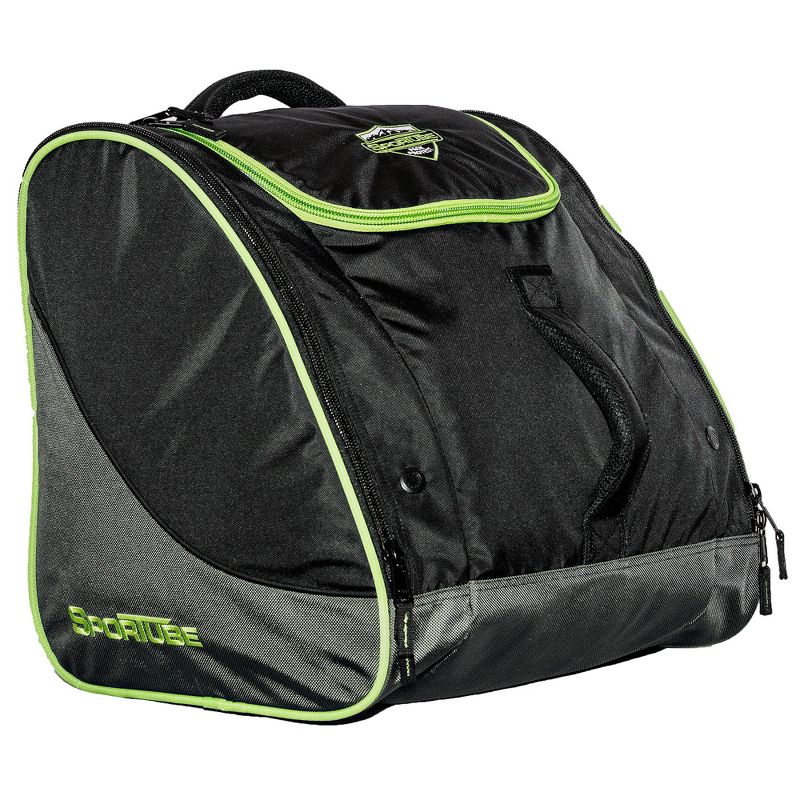 Sportube Freerider Outdoor 70 Liter Ski Boot Helmet & Gear Backpack Bag w/ Storage Pocket, Padded Back and Straps, Airline Compliant, Green/Black, 1 of 8