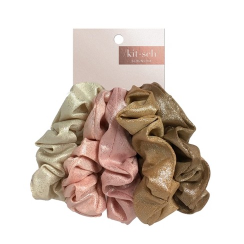 Satiny sleep scrunchies Set of 5, Kitsch, Shop Scrunchie Hair Ties online