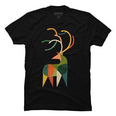 Men's Design By Humans Geometric deer By radiomode T-Shirt