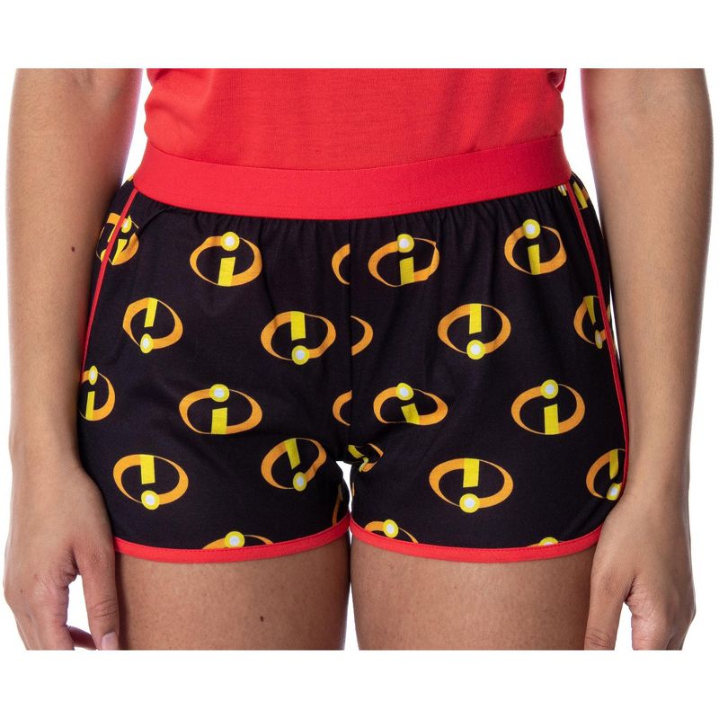 Disney Women's The Incredibles Logo Racerback Tank and Shorts Pajama Set Red, 4 of 6