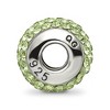 Black Bow Jewelry Sterling Silver with Light Green Crystals August Birthstone Bead Charm - 2 of 4