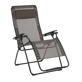 Lafuma Futura XL Zero Gravity Portable Ergonomic Outdoor Steel Framed Lawn Patio Recliner Folding Lounge Chair with Headrest Cushion, Graphite