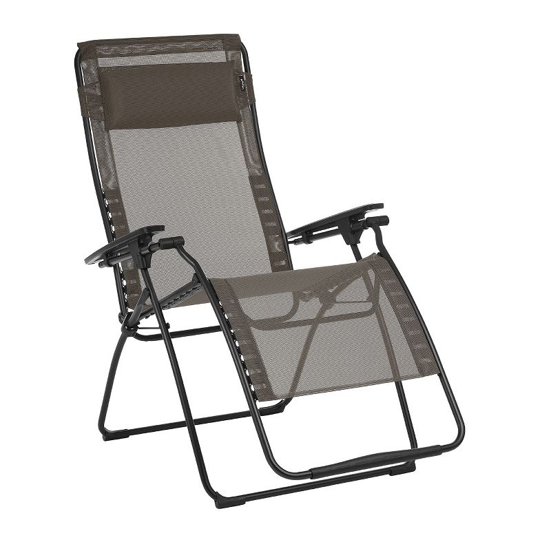 Lafuma Futura XL Zero Gravity Portable Ergonomic Outdoor Steel Framed Lawn Patio Recliner Folding Lounge Chair with Headrest Cushion, Graphite, 1 of 7