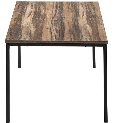 Contemporary Black Metal and Brown Laminate 3-Piece Table Set