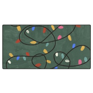 Gigi Rosado Christmas fairy lights Desk Mat -Deny Designs - 1 of 4