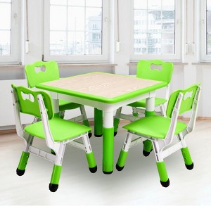 Kids Table and Chairs Set, Height Adjustable Desk for Ages 2-10, Arts & Crafts Table, Non-Slip Legs, for Classrooms Daycares - 1 of 4