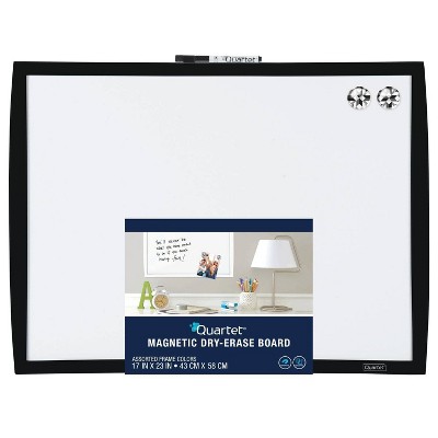 Quartet 17" x 23" Magnetic Dry Erase Board - Black Plastic Frame