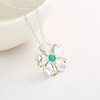 14K Gold and Sterling Silver Jade Peony Flower Pendant Necklace - 2 of 4