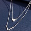 HTUTWOO Triangle Pendant Necklace V Shape Double Necklace Bosnian Style Minimalist Jewelry for Women - 4 of 4
