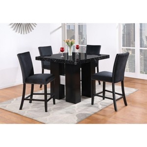 PAGED Bar Stools Set of 2, Modern Upholstered Counter Height Bar Chair with Back and Nailhead Trim for Bar, Kitchen, Dining Room - 1 of 4