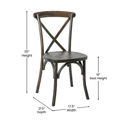 Early American Brown Wood Cross Back Dining Chair