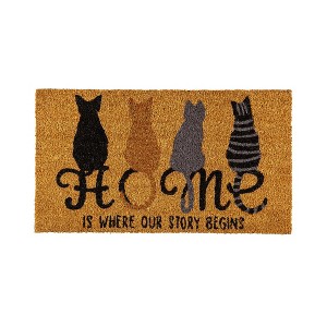 Evergreen Where Our Story Begins Indoor Outdoor Natural Coir Doormat Home Decor - 1 of 3