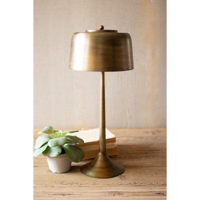 KALALOU Tall Antique Brass Table Lamp with Brass Shade