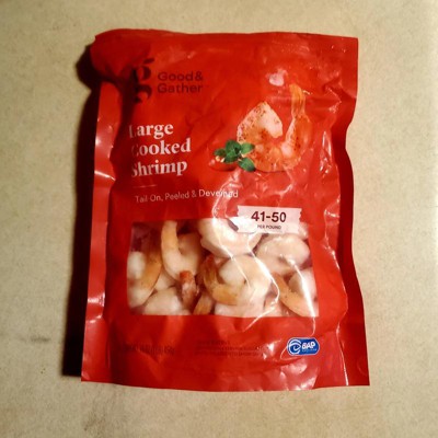 Large Tail On Peeled & Deveined Cooked Shrimp - Frozen - 41-50ct Per Lb ...
