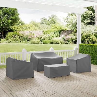 Gray Heavy-Duty Vinyl Patio Furniture Cover Set