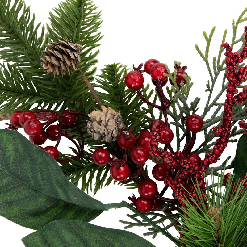 Northlight Red and Green Foliage, Pinecones and Berries Artificial Christmas, 17-Inch, Unlit, 5 of 6