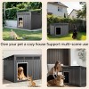 SEVOBAL Pet Crates and Houses All-Weather Dog House with Removable Floor, Indoor Outdoor Use, Medium to Large Dogs, Black, 32.2"*25.12"*24.13" - 4 of 4