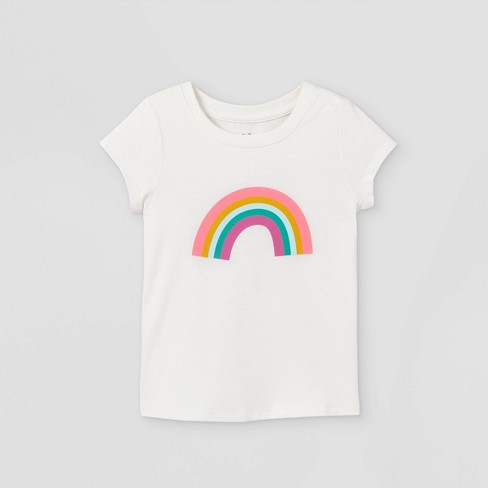 Toddler Girls Rainbow Short Sleeve Graphic T Shirt Cat Jack Cream Target