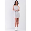 Slickblue Sleeveless Light Grey Cotton Apron Dress, Criss-Cross Back, Side Pockets, Mini Length, Square Neck, Small - 2 of 4