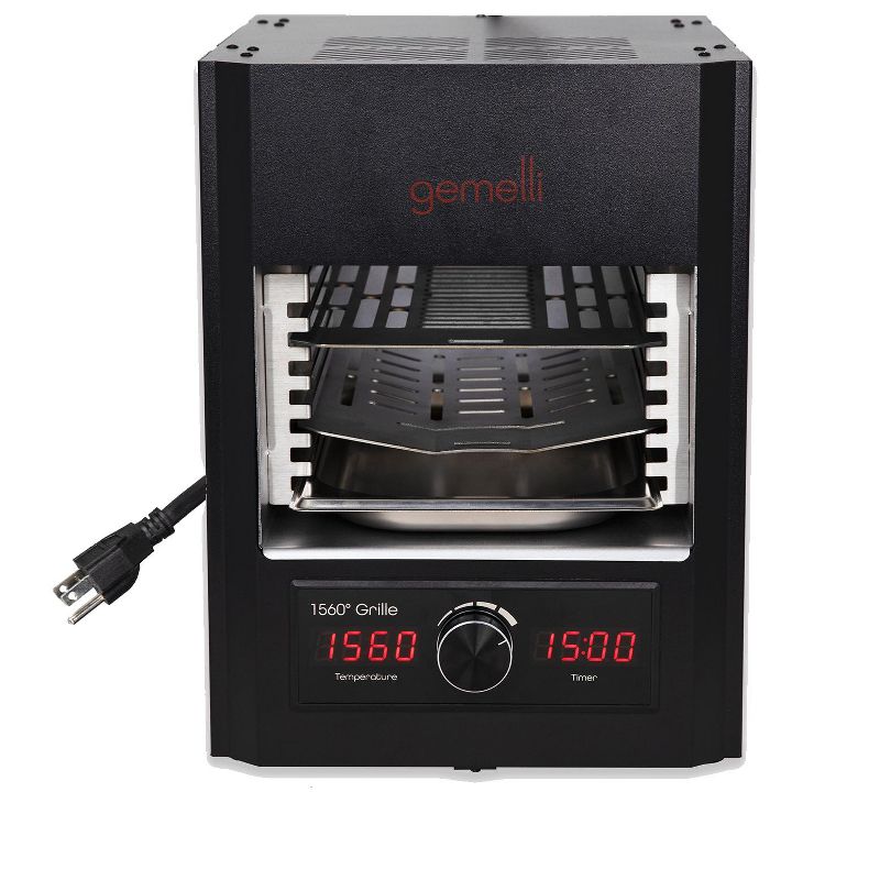 Gemelli Gourmet Steak Grille (1600 Watt), Infrared Superheating Up to 1560 Degrees, Electric Grill (Black), 1 of 7