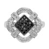 Black Bow Jewelry 1/3 Cttw Black & White Diamond Rhombus Ring in Sterling Silver - 4 of 4