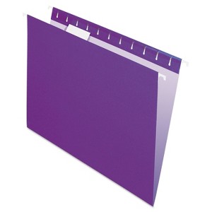 Pendaflex Essentials Colored Hanging Folders 1/5 Tab Letter Violet 25/Box 81611 - 1 of 4