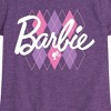 Girls' - Barbie - Argyle Fitted Short Sleeve Graphic T-Shirt - 2 of 4