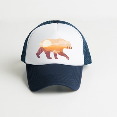 Simply Sage Market Bear Sunset Valley Adult Foam Trucker Hat