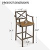 Outdoor Bar Stools Set of 2, 26 Inch All Weather HDPS Patio Counter Height Barstools with Back & Footrest, Aluminum Bar Stool Chairs - 2 of 4