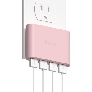 iHome Slim 4-Port USB Wall Charger, AC Pro Multiport Plug Adapter, Phone Charging Block with 4 Ports, Flat USB Wall Adapter for Home & Travel - 1 of 4