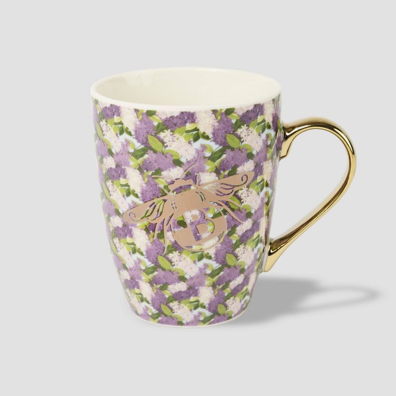 Bridgerton  Izzy &#38; Liv 11oz Ceramic Floral Mug Purple, 1 of 4