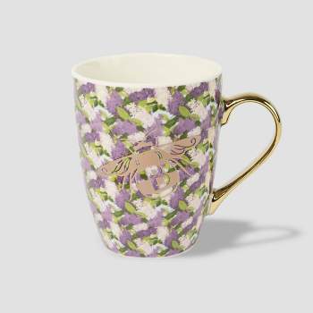 Bridgerton  Izzy & Liv 11oz Ceramic Floral Mug Purple