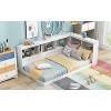 DOMETOUR Wood Twin Size Daybed with Storage Cabinets and USB Ports, White(Old SKU:GX000354AAK) - 4 of 4