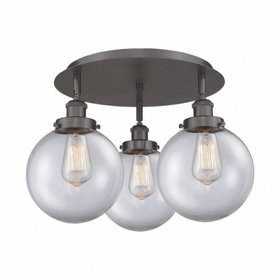 Canton - 3 Light Flush Mount In Art Deco Style-11.88 Inches Tall and 19.75 Inches Wide