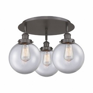 Canton - 3 Light Flush Mount In Art Deco Style-11.88 Inches Tall and 19.75 Inches Wide - 1 of 1