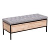48 Inch Storage Bench Bedside Linen Upholstered Storage Bench with Button Tufted Wooden JOY Ottoman for Bedroom and Living Room - 4 of 4