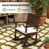 Karl Home | 32 in. Solid Wood Slat Back Outdoor Rocking Chair with Cushion - 3 of 4