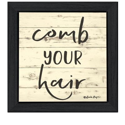 HomeRoots Comb Your Hair Black Framed Print Bathroom Wall Art