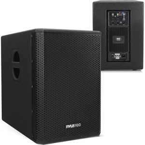 Pyle 12 1600W Active Powered Subwoofer Box System PW12SUBA - Wooden Enclosure - 1 of 4