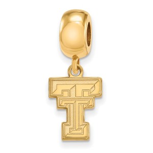 Black Bow Jewelry 14k Yellow Gold Plated Sterling Silver Texas Tech Red Raiders NCAA Bead Charm - 1 of 3